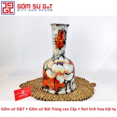 Lọ hoa dáng đầm sen trắng