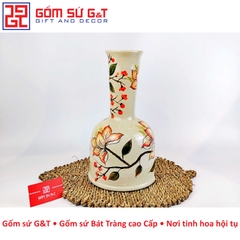 Lọ hoa dáng đầm vẽ hoa lan