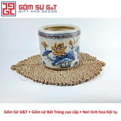 Bát hương men rạn sen nổi