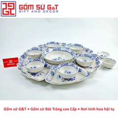 Bộ đồ ăn mặt trời sen 1 bông xanh