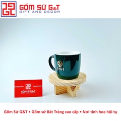 Quà tặng cốc lùn men màu in logo