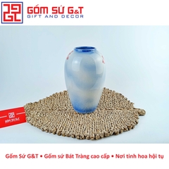 Lọ hoa dáng bom vẽ sen chuồn