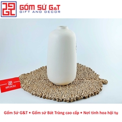Lọ hoa dáng phích miệng nhỏ vẽ sen