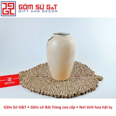 Lọ hoa dáng bom vẽ chim đào