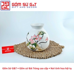 Lọ hoa dáng rọ vẽ sen