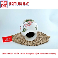 Lọ hoa dáng rọ vẽ sen