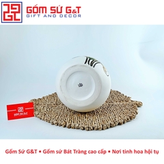 Lọ hoa dáng rọ vẽ sen