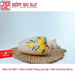 Lọ hoa dáng đùi dế vẽ cam