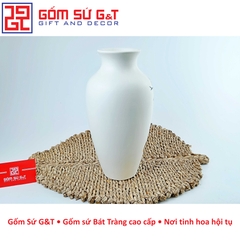 Lọ hoa dáng đùi dế vẽ sen chuồn