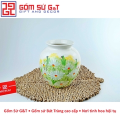 Lọ hoa dáng vò vẽ cúc họa mi