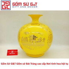 Bóng hút tài lộc tam cảnh Hà Nội vẽ vàng kim
