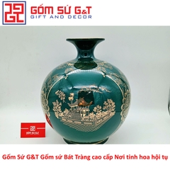 Bóng hút tài lộc tam cảnh Hà Nội vẽ vàng kim