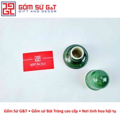 Ống tăm men xanh đồng vẽ chuồn kim