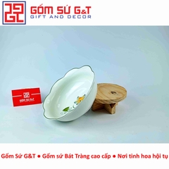 Bát tô hoa men kem vẽ