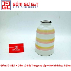 Lọ hoa trang trí dáng phích kẻ ngang