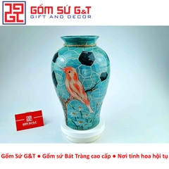 Lọ hoa đùi dế vẽ hồng yến