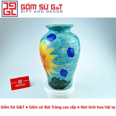 Lọ hoa đùi dế vẽ hoa hướng dương