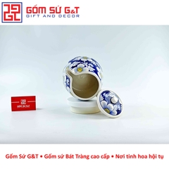 Bộ tích trà vẽ mai vàng băng xanh