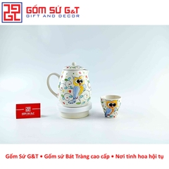 Bộ tích trà vẽ cú mèo