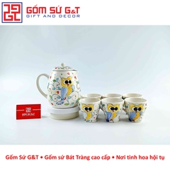 Bộ tích trà vẽ cú mèo