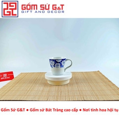 Cốc quai vẽ hoa đại thanh xanh