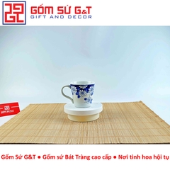 Cốc quai vẽ hoa đại thanh xanh