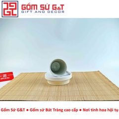 Cốc quai vẽ hoa đại thanh xanh