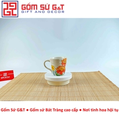 Cốc quai vẽ cúc đỏ