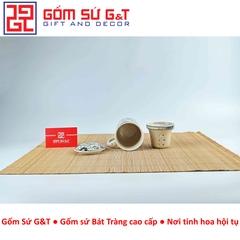 Cốc lọc trà vẽ cúc dây