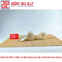 Cốc lọc trà vẽ sen dây