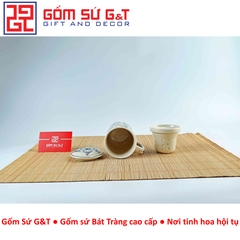 Cốc lọc trà vẽ sen dây