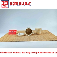 Cốc lọc trà vẽ hoa cúc tràm