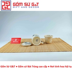 Cốc lọc trà vẽ hoa cúc tràm