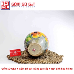 Lọ hoa Mosiac hoa hướng dương miệng loe