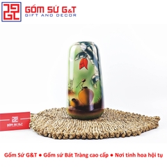 Lọ hoa dáng đu đủ vẽ 3D Sắc chuối bên lu