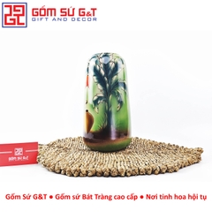 Lọ hoa dáng đu đủ vẽ 3D Sắc chuối bên lu
