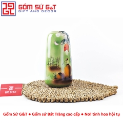 Lọ hoa dáng đu đủ vẽ 3D Sắc chuối bên lu