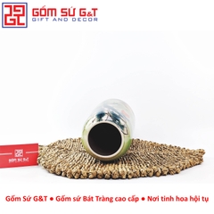 Lọ hoa dáng đu đủ vẽ 3D Sắc chuối bên lu
