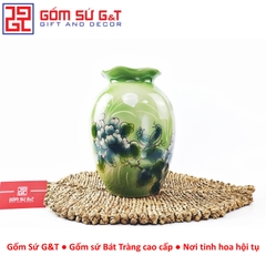 Vò miệng lượn vẽ 3D hoa phù dung