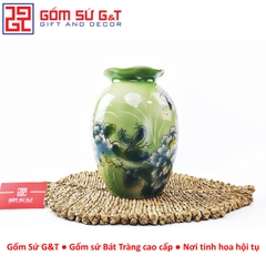 Vò miệng lượn vẽ 3D hoa phù dung
