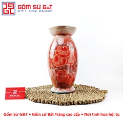 Lọ hoa vuốt tay hồng phú quý
