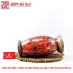 Lọ hoa vuốt tay hồng phú quý