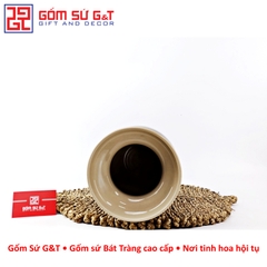 Lọ hoa vuốt tay dáng thon vẽ hoa hồng
