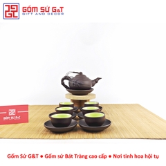 Bộ trà nhỡ đắp trúc đen