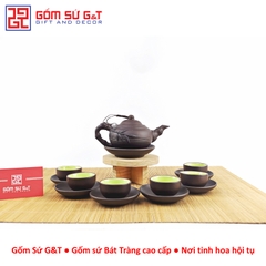 Bộ trà nhỡ đắp trúc đen