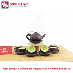 Bộ trà nhỡ đắp trúc đen