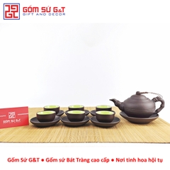 Bộ trà nhỡ đắp trúc đen