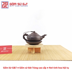Bộ trà nhỡ đắp trúc đen
