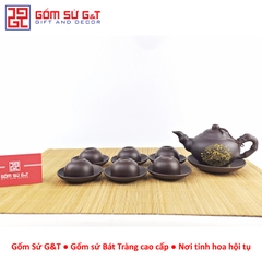 Bộ trà liên hoa trơn