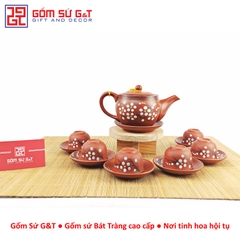 Bộ trà ganh vẽ hoa đào